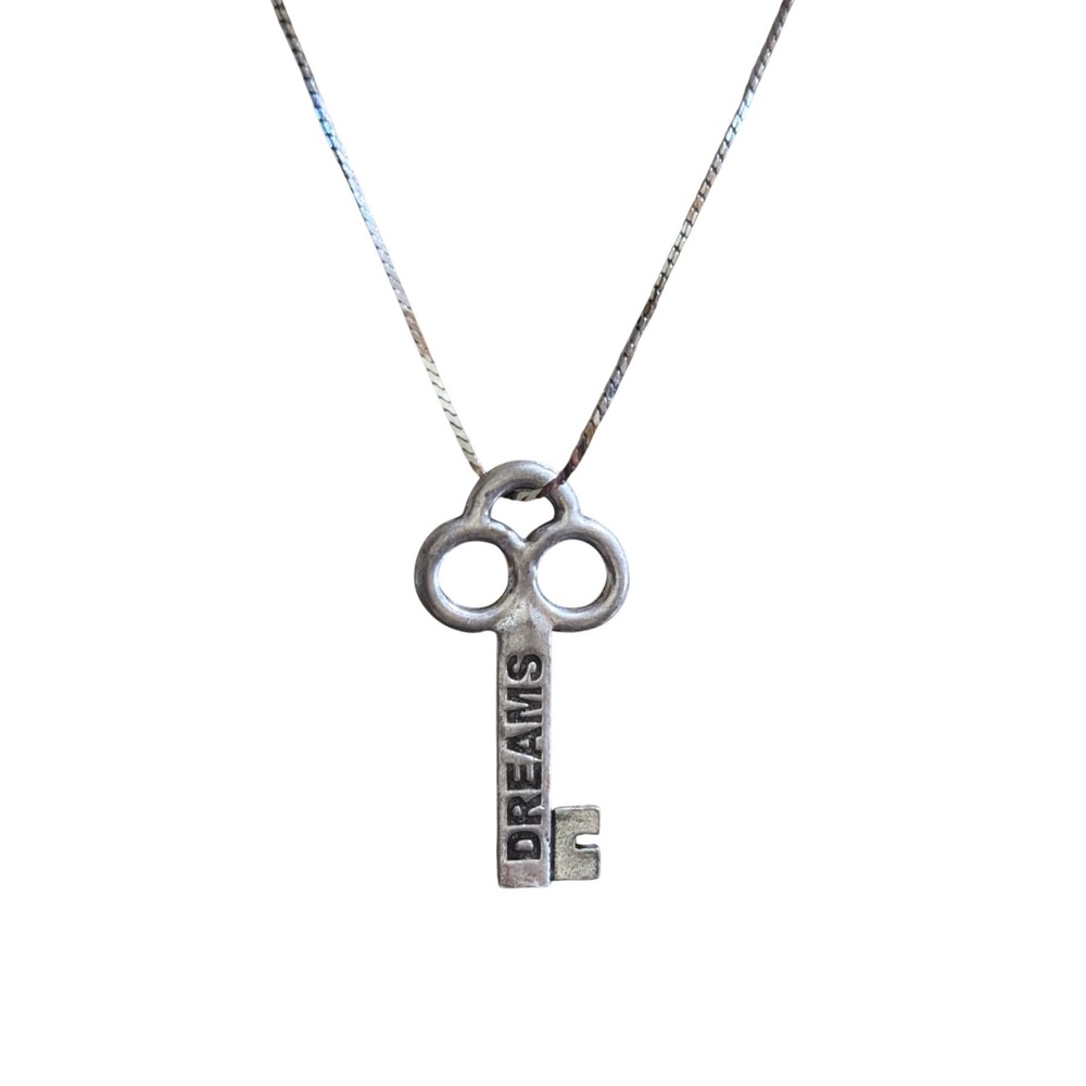 The Giving Keys Dreams Skeleton Key Pendant Necklace Silver Tone Gift